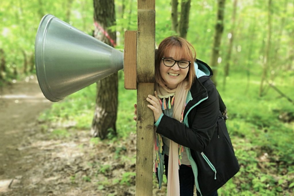 Der Hörtrichter auf dem Naturerlebnispfad im Braunshardter Tännchen